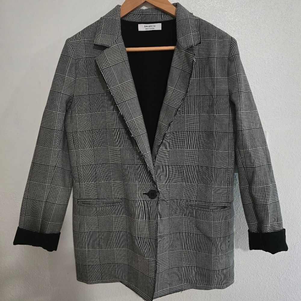 Bailey 44 Rough Around The Edges Plaid Boyfriend Blazer Size Medium - Picture 2 of 14